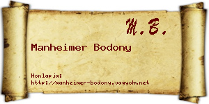 Manheimer Bodony névjegykártya